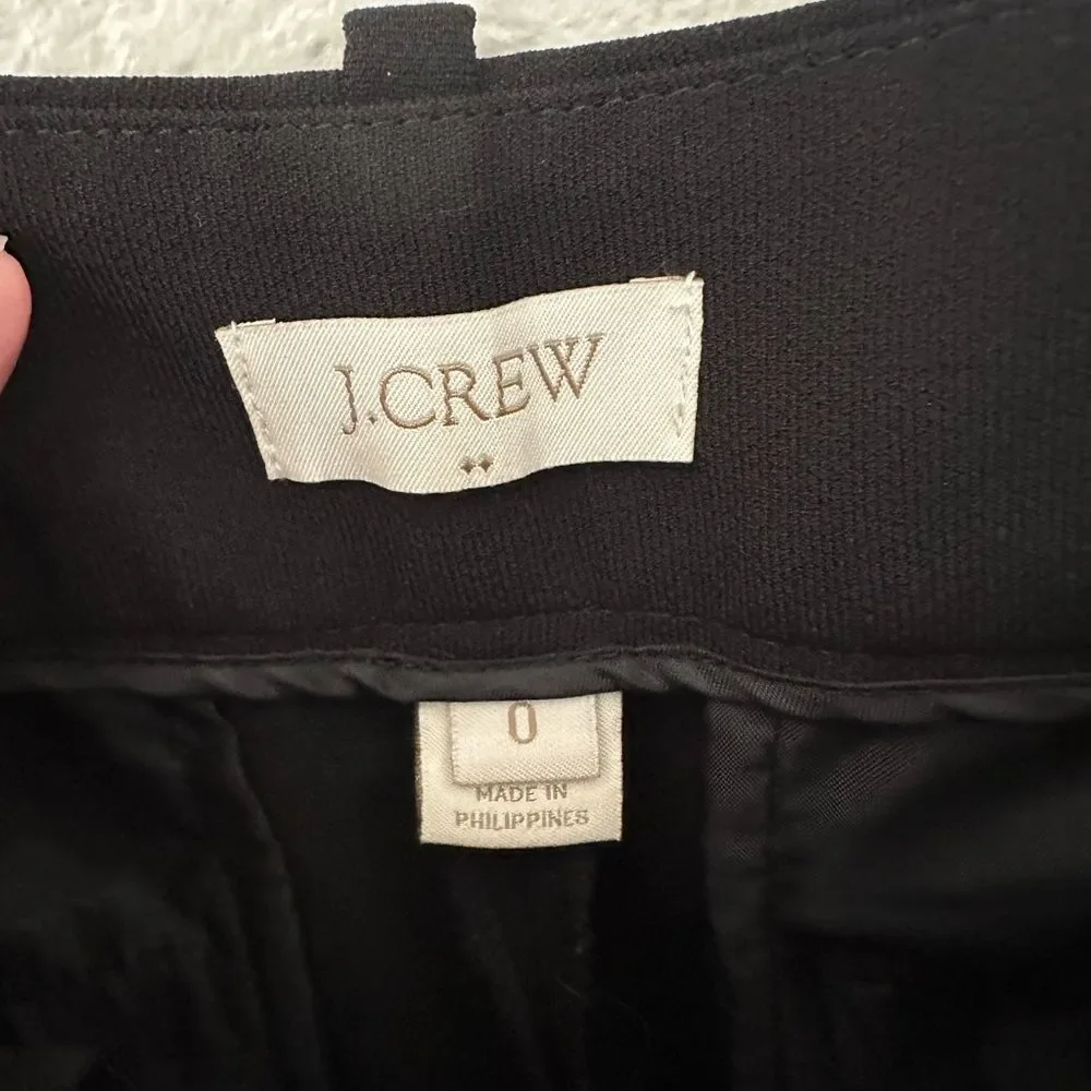 J Crew Essential Straight Dress Pants Trousers Black Size 0